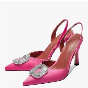 Chic Pink Slingback Heels with Embellishments
